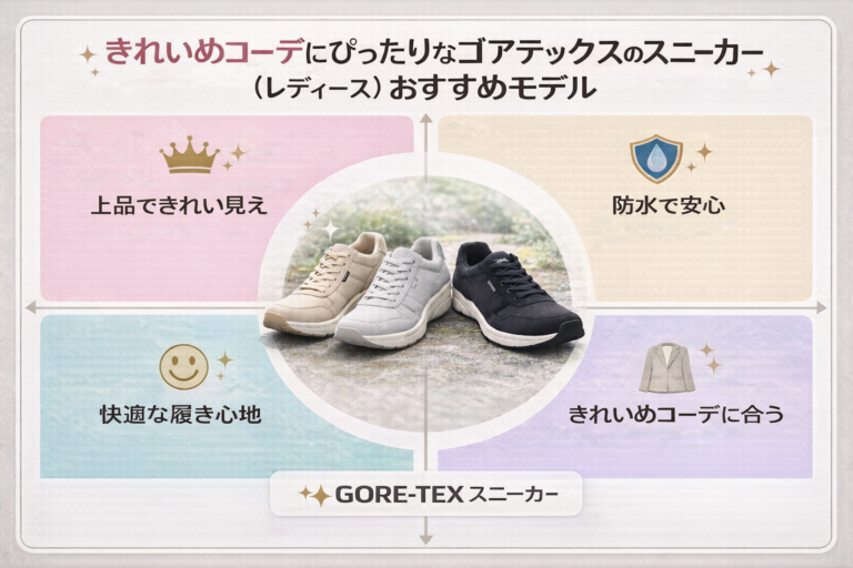 キレイめコーデに合うゴアテックススニーカー(レディース)
