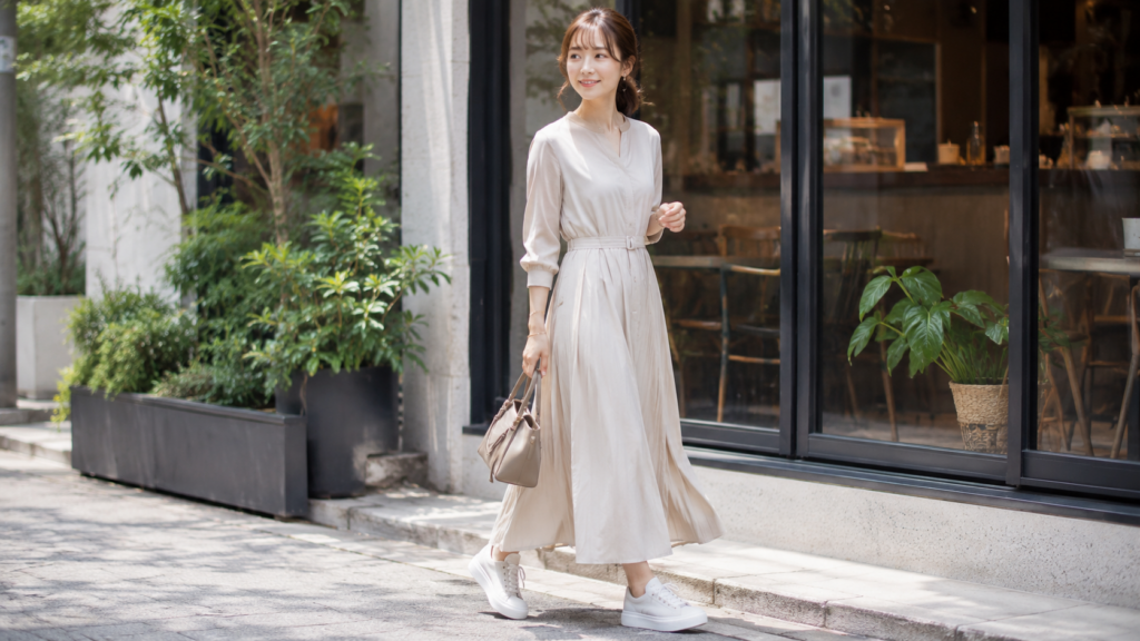 白ワンピースの女性